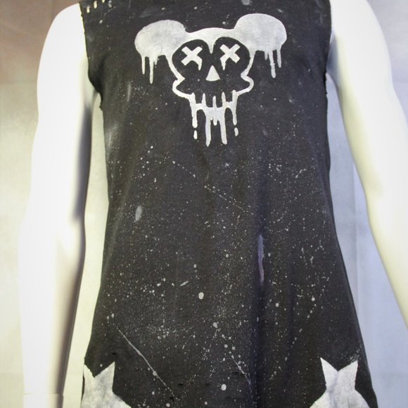 Mickey Mouse Skull Handmade Distressed Shirt - Picture 6 of 6